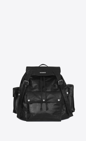 SAINT LAURENT Noe Woman NOE SAINT LAURENT backpack in black polished vintage leather a_V4